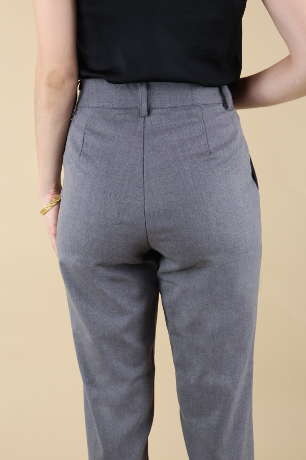 Pantalón Gris Mujer De Vestir Corte Clásico Moda Ejecutiva